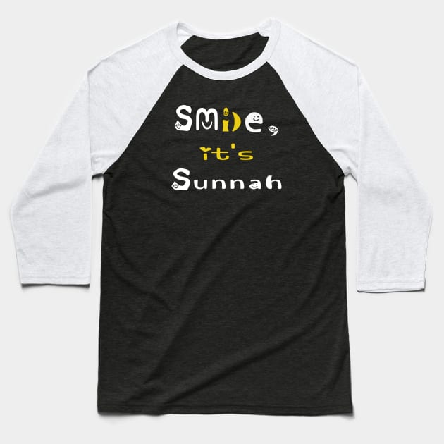 smile , it's sunnah Baseball T-Shirt by elzammar